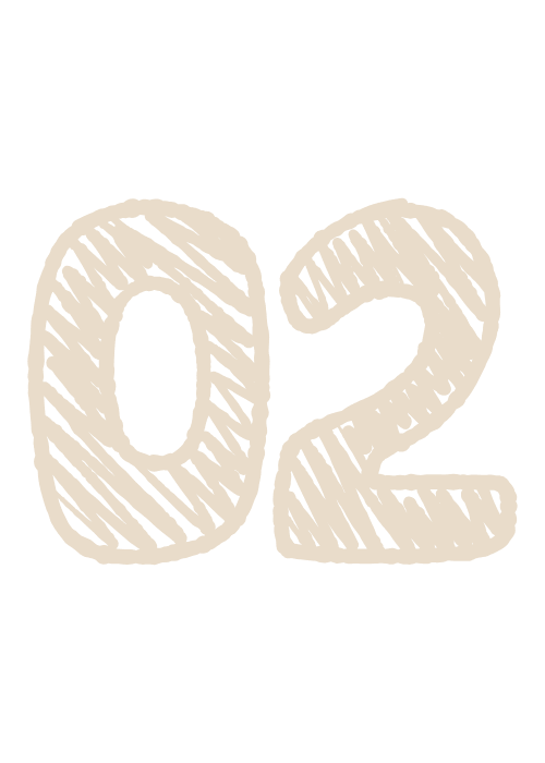 uniquewebdesigns - Illustration einer stilisierten Zahl 02 mit Symbolik für Klarheit im Webdesign für Coaches.