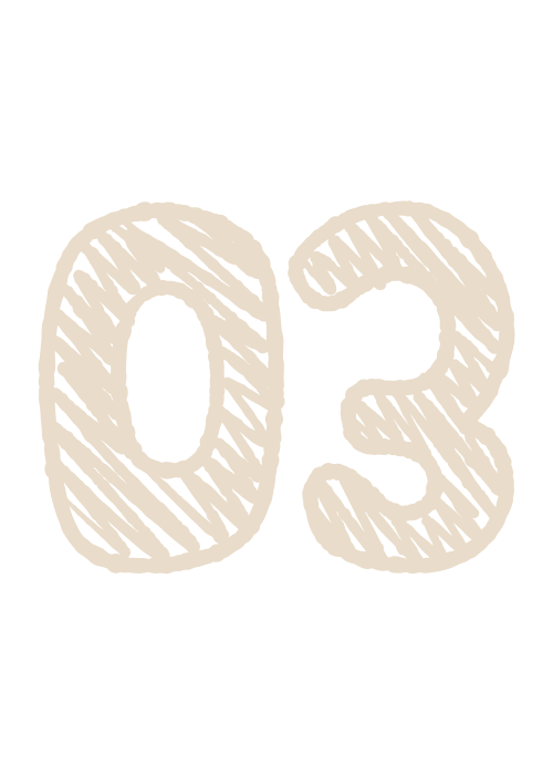 uniquewebdesigns - Skizzenhafte Zahl 03 – schlicht und klar, als Teil einer grafischen Schritt-für-Schritt-Darstellung